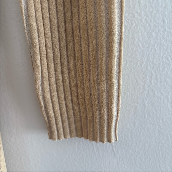 FRAME Beige Ribbed Button-Front Cardigan Dress Long Sleeve Midi Dress SM nwot - Picture 8 of 13